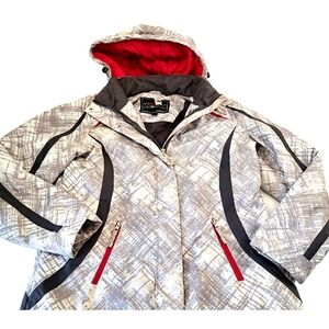 Below Zero by‎ Rothschild Women's Small Ski Jacket Removable Hood Geometric
